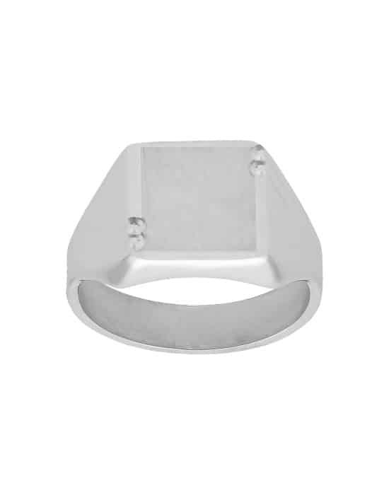 Chevalière Carrée en Argent Constant Contour