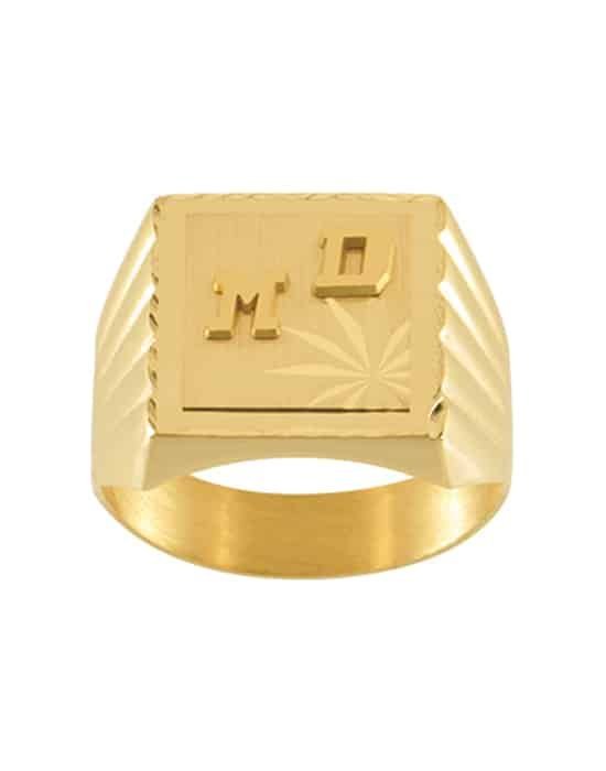 Chevalière Carrée en Or Christophe Godrons