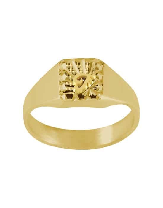 Chevalière Rectangle en Or Rebecca Soleil