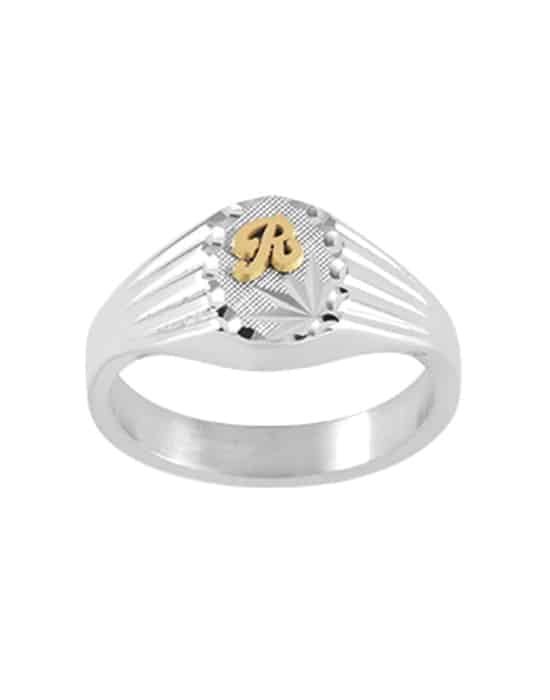 Chevalière Ovale en Argent Olivia Damier Godrons