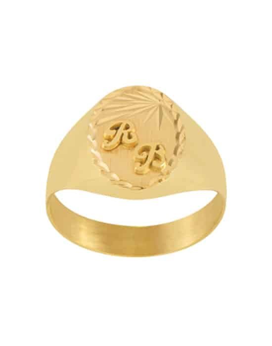 Chevalière Ovale en Or Orphée Étoile