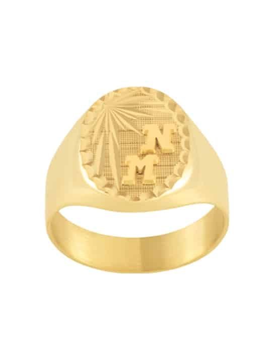 Chevalière Ovale en Or Orion Étoile