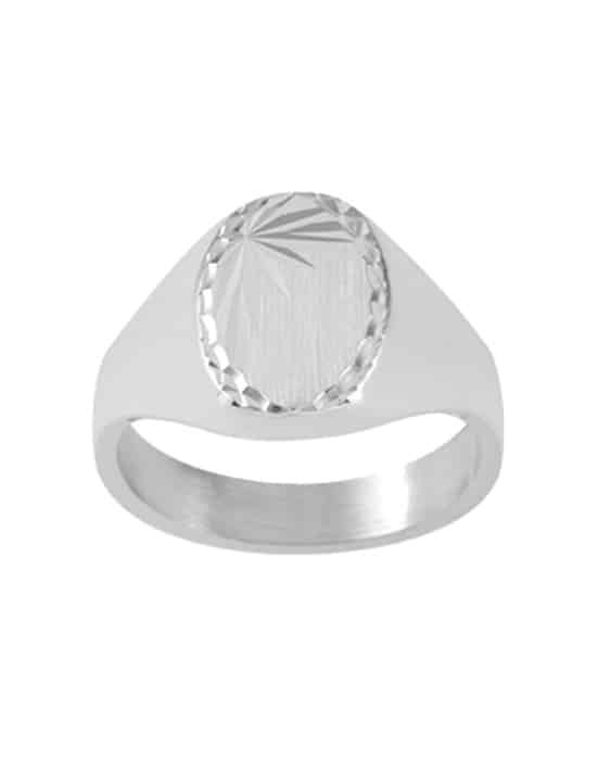 Chevalière Ovale en Argent Orphée Étoile