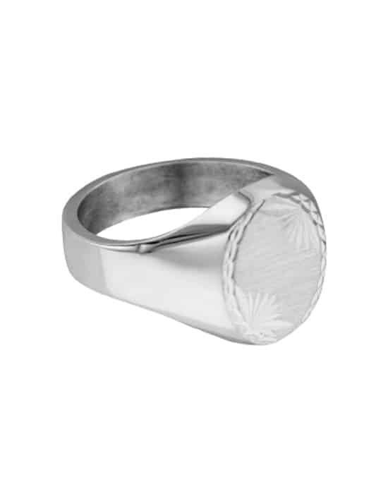 Chevalière Ovale en Argent Orion 2 Étoiles