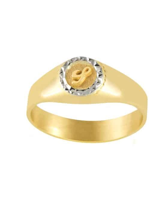 Chevalière Ronde en Or Romane Tour Gris