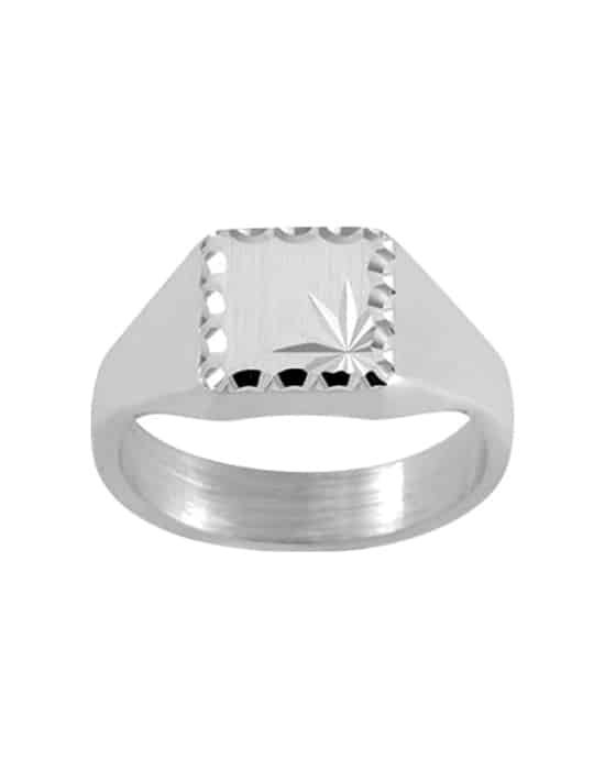 Chevalière Carrée en Argent Clara