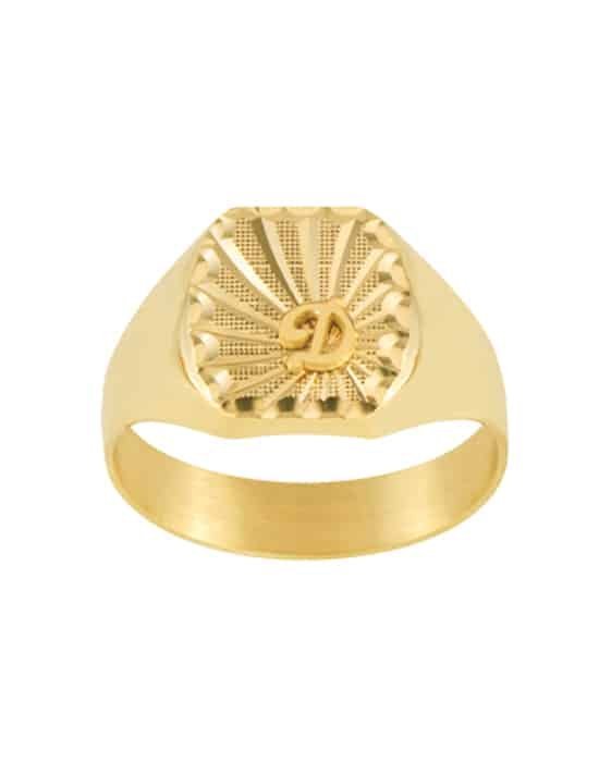 Chevalière Tonneau en Or Taylor Soleil Damier