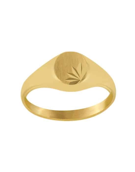 Chevalière Enfant Ronde en Or - Modèle Rose