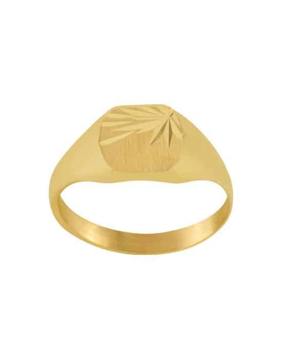 Chevalière Tonneau en Or Thelma Étoile