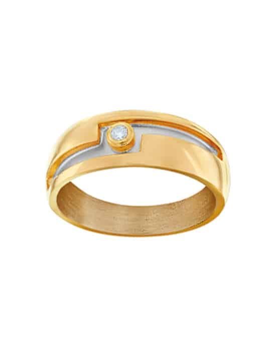 Bague Moderne en Or Bicolore Mael