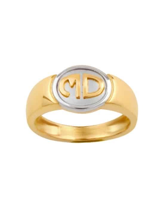 Bague Moderne en Or Bicolore Mathis Ovale