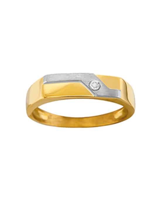 Bague Moderne en Or Bicolore Bastien