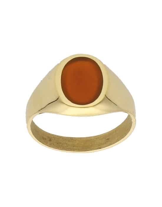 Chevalière Cornaline en Or Ovale Olivia